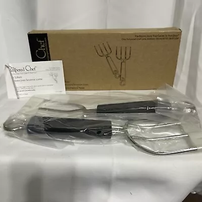 Pampered Chef Meat Lifters (Forks) Black And Stainless Steel #2715  NEW • $35