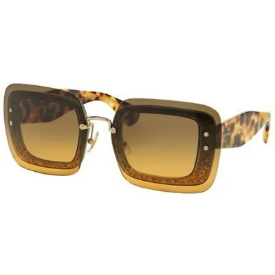 🍀MIU MIU REVEAL MU01RS  Transparent Orange Glitter Sunglasses RARE AUTHENTIC  • $179.99