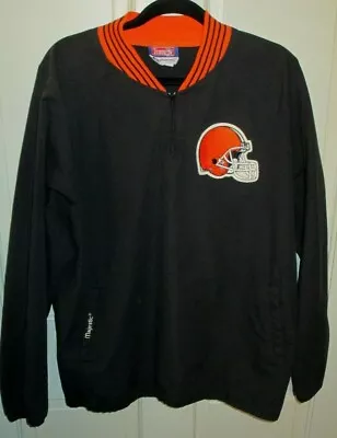 Majestic Team NFL Cleveland Browns Embroidered Helmet Pullover Jacket XL VTG 90s • $84.96