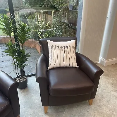 M&S Genuine Leather Brown Sherlock Chair (2 Of 2) • £385