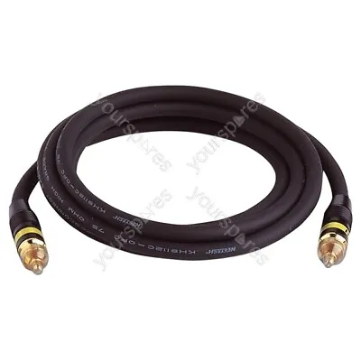 Premium Video Gold Plated Phono To Phono Lead With 75 Ohm Coax Cable. • £4.62