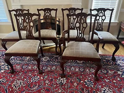 Lexington Furniture Company Solid Mahogany Chippendale Dining Chairs • $2485