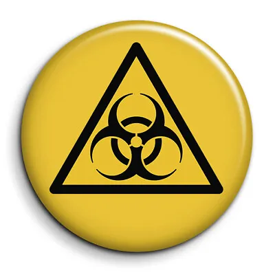 Biohazard Symbol Badge 38mm Button Pin  • $1.59