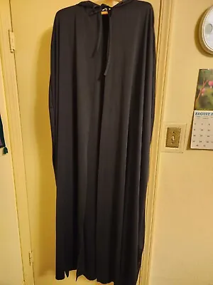 Long Black Cape Medium Hooded Sleeveless - Jedi Magic Halloween Costume Vampire • $17.25
