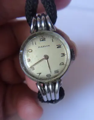 Vintage Marvin Ladies Dress Stainless Wristwatch W/ Original Bracelet Band Runs • $19.99