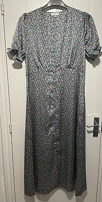 Ladies La Redoute Printed V-neck Midaxi Dress Uk Size 16 Brand New • $34.09