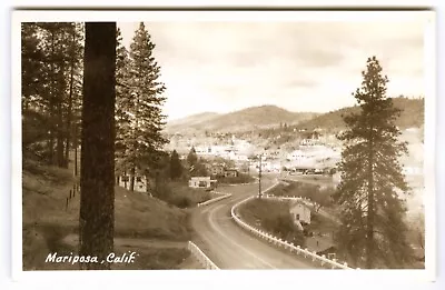 1930s RPPC MARIPOSA CALIFORNIA PANORAMA VIEW Of TOWN Frm HWY~REAL PHOTO POSTCARD • $9.99