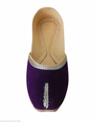Women For Handmade Jutti Wedding Indian Bridal Shoes Flats Women US 9.5-12 • $44.99