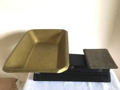 £20 • Buy Vintage Waymaster Black Cast Metal Kitchen Balance Scales Brass Pan Home Decor