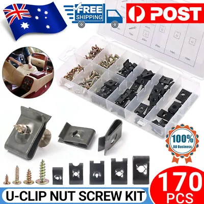 170Pc Universal U Clip Nut Screw Kit Car Vehicle Bumper Dash Door Panel Interior • $17.99