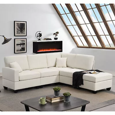 5 Seater L-Shape Sectional Modular Sofa Couch With Convertible Ottoman Pillows • $766.90