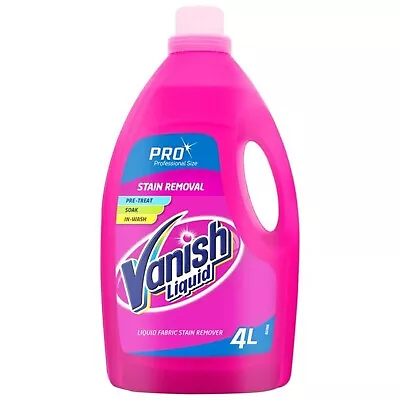 Vanish Fabric Stain Remover Oxi Action Liquid Pre-Treat Clothes 4 Litres • £15.99
