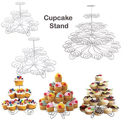 3/4/5 Tier Cake Stand Afternoon Tea Party Wedding Muffin Cupcake Dessert Holder • £11.79