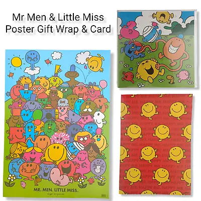 Mr Men And Little Miss Character Wrapping Paper Gift Wrap Poster Or Card • £3.60