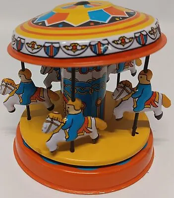Vintage Tin Toy Carousel :  Not Working For Display Or Repair Only. 4  Diameter • $10