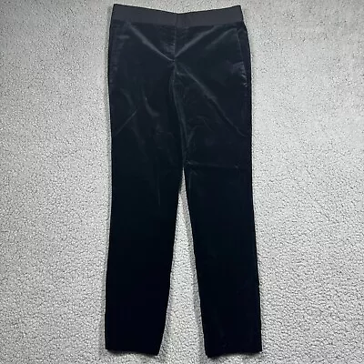 Theory Velvet Straight Leg Pants Womens 0 Black Pockets • $32.75