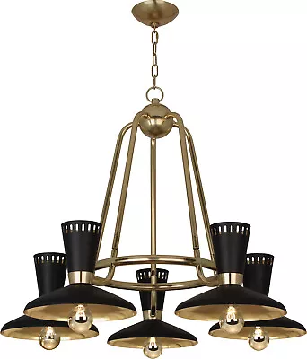 Robert Abbey RA568 Five Light Chandelier Vortex Modern Brass • $1203.13