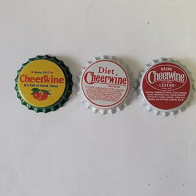 $3.99 • Buy Lot Of 4 Vintage Cheerwine Soda Pop  BOTTLE CAPS USED 