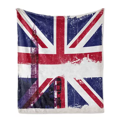 Union Jack Soft Flannel Fleece Throw Blanket Country Culture Old • £42.99