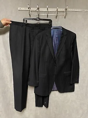 Bespoke Suit Men 42L Blue Surgeon Cuff Wool 38X33.5 Pant Luxury The King's Image • $89.30