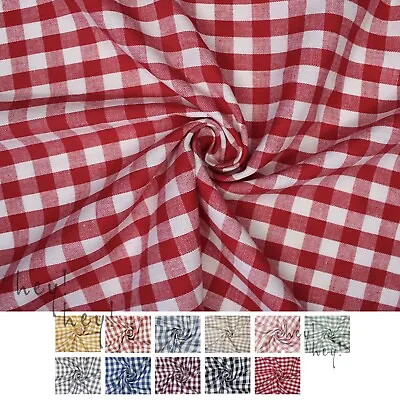 100% Cotton Gingham Fabric  3/8  (9mm X 10mm) Check Sewing Quilting Crafts • £1.50