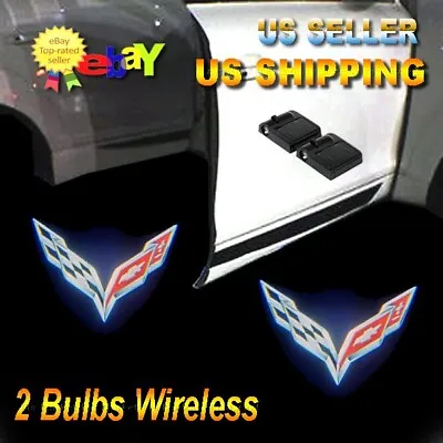 2pcs 3D Cree Wireless Ghost Shadow LED Light Courtesy Door Step Corvette C7 • $20.90