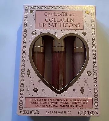 Charlotte Tilbury Collagen Lip Bath Icons Kit 3 X 2.6ml Brand New In Box • £24.99