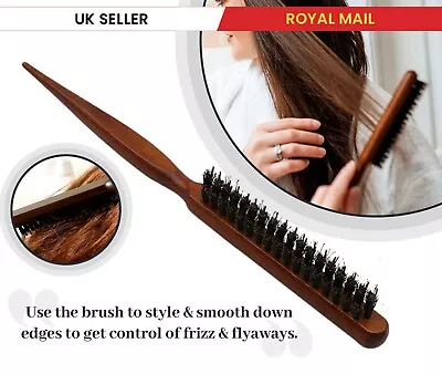 Professional Salon Teasing Back Hair Brushes Wood Slim Line Comb Hairbrush • £4.99