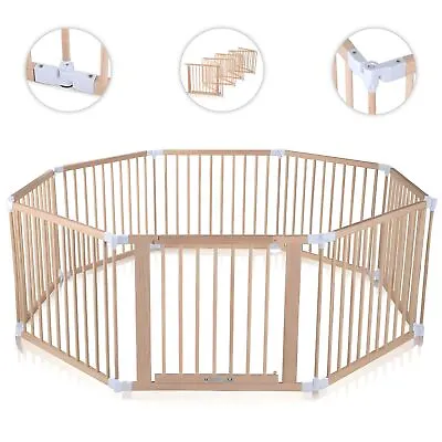 Baby Vivo Playpen Play Pen Foldable Portable Room Divider Child Barrier Wooden • £121.30