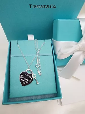 Tiffany & Co. Return To Tiffany Heart Tag With Key Pendant Necklace • $245