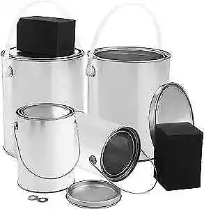  4 Pack Empty Paint Can Gallon & Quart Unlined Paint Pails Metal Bucket  • $38.70