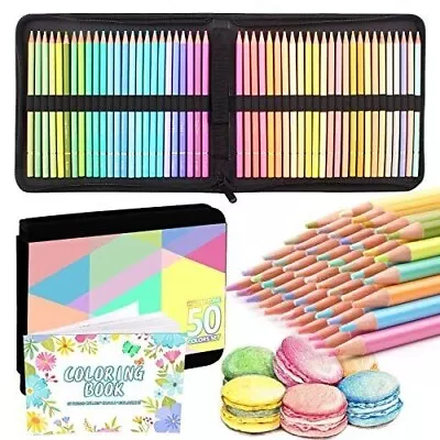 Melifluo 50 Pastel Colouring Pencils Set Macaron Coloured Pencils For Adult • £14.99