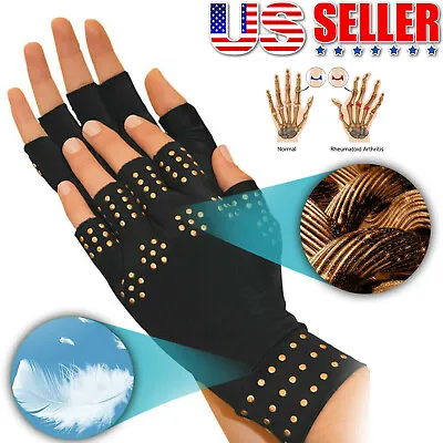 1Pair Copper Compression Gloves Hand Arthritis Support Joint Pain Relief US • $6.61