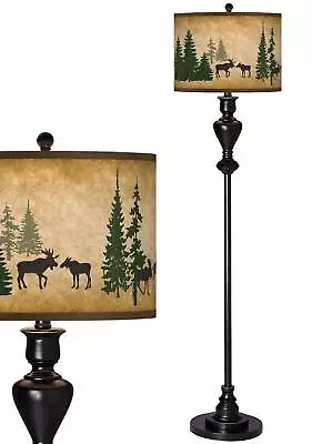 Moose Lodge Giclee Glow Black Bronze Floor Lamp • $199.99