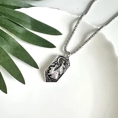 Rabbits Listening To The Moon Necklace Unisex Hare Animal Jewelry Layering NEW • $17.95