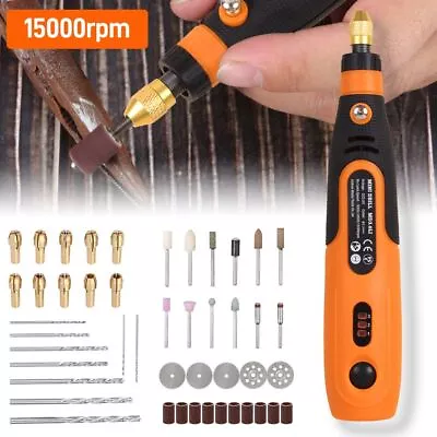 Electric Cordless Mini Grinder Rotary Tool Drill Kit 3 Speed With 46 Accessories • $19.99