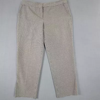 Vince Camuto Pants Womens 10 Black White Cropped Windowpane Stretch Zip Career • $15.88