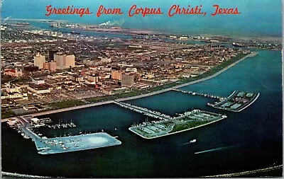 Vtg Greetings From Corpus Christi Texas TX Aerial View Skyline 1970s Postcard • $1.99