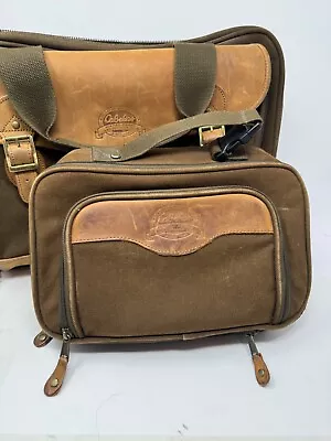 Vintage Cabela’s Duffle Bag Carry On Sportsman Brown Canvas Leather & Sm Bag • $75.99