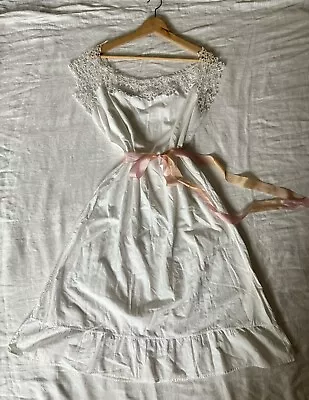 Antique Edwardian Corset Cover Vintage Cotton Dress Victorian Chemise Camisole • £35.58