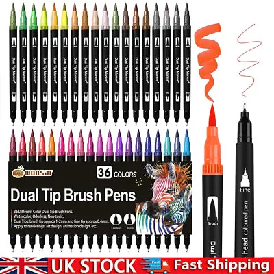 36 Colours Premium Acrylic Paint Marker Pens Extra Fine Tip Rock Painting • £11.89