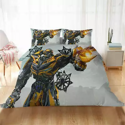 Transformers Warriors Attack 3D Quilt Duvet Doona Cover Set Pillow Case Print • $51.90