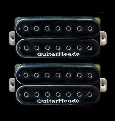 Guitar Parts GUITARHEADS PICKUPS HEXBUCKER HUMBUCKER - 7 STRING - SET 2 - BLACK • $49.99