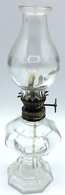 Miniature Anchor Hocking Glass Oil Lamp W/ Shade Vintage 6.75  Vintage • $17.50
