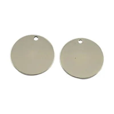 Metal Stamping Blanks Stainless Steel Circle Charms Engraving Tags 20mm 2pcs • $3.64