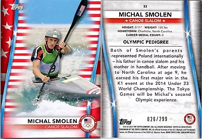 Michael Smolen /299 U.S. Flag Parallel 2020 Topps US Olympics & Paralympics #53 • $4.95