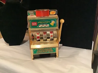 Vintage Authentic Large Waco Golden Jackpot Slot Machine Bank Working Nr • $49.99