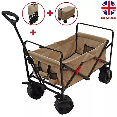 Outdoor Folding Trolley - Rugged Hand Cart - Camping Festival Beach Wagon • £119.95