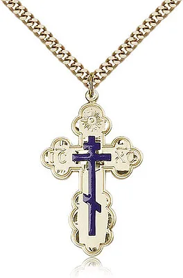 Gold Filled Cross Necklace For Men On 24 Chain - 30 Day Money Back Guarantee • $224.25