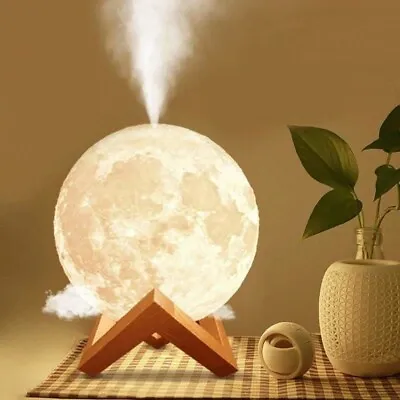 Moon Lamp Aroma Essential Oil Diffuser LED Night Light Planetary Mist Humidifier • $16.99